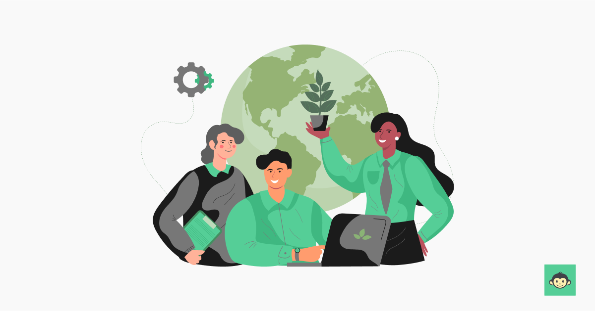 Employees are being green in the workplace 