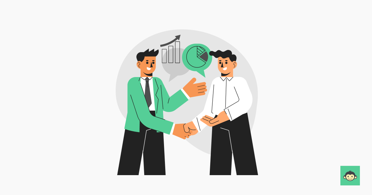 Employees shaking hands