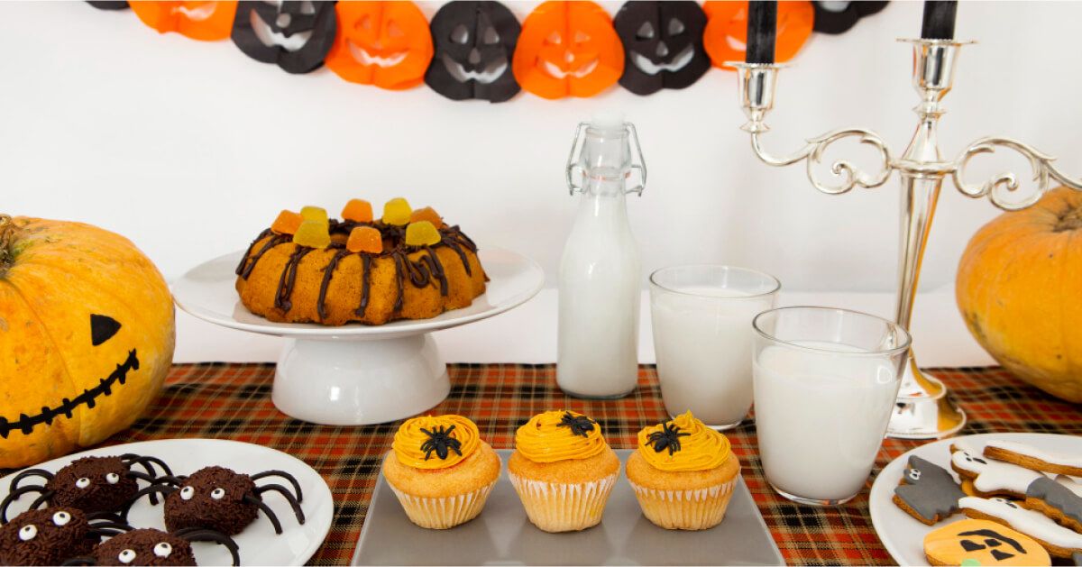 A spread of lunch for Halloween