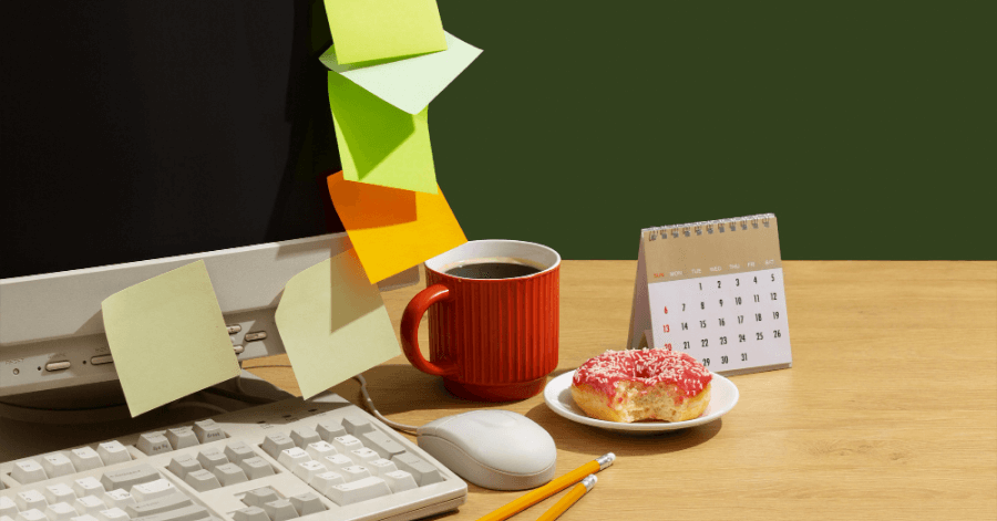 An employee's desk