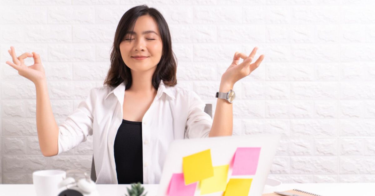 Employee being calm in the workplace