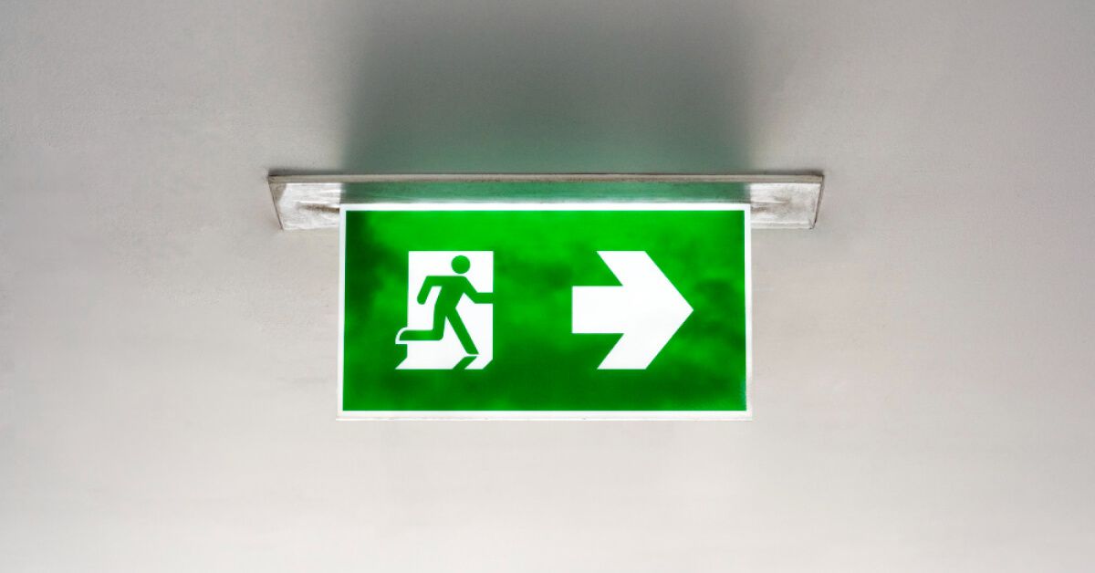 A sign for an exit