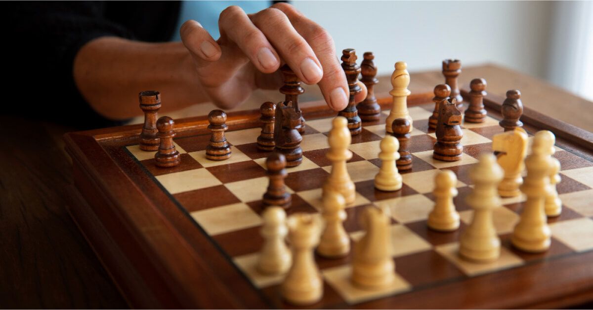 A man playing chess