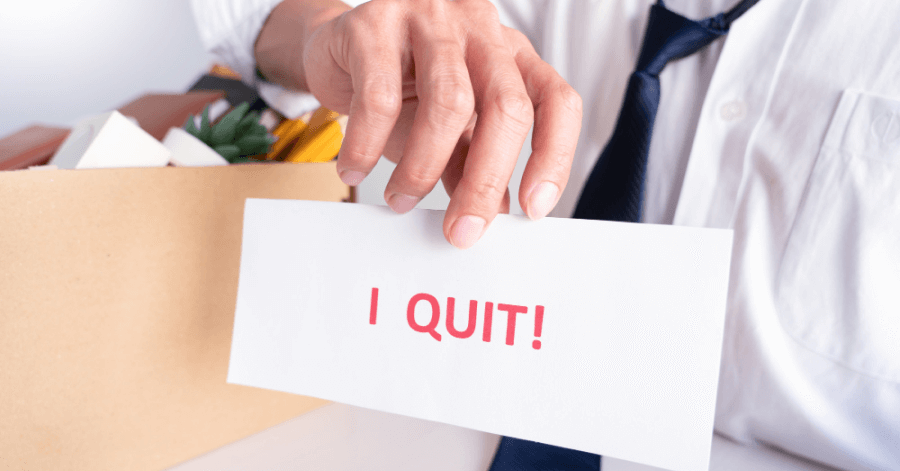 Employee quitting from the job