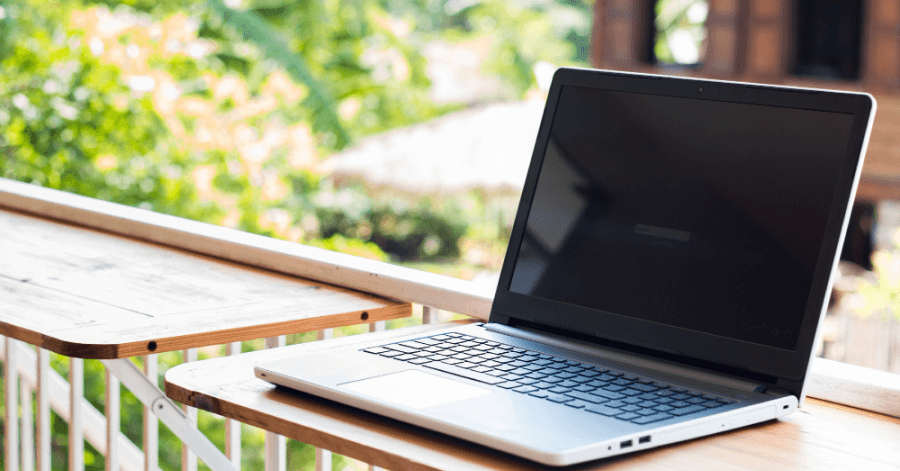 A laptop on the desk