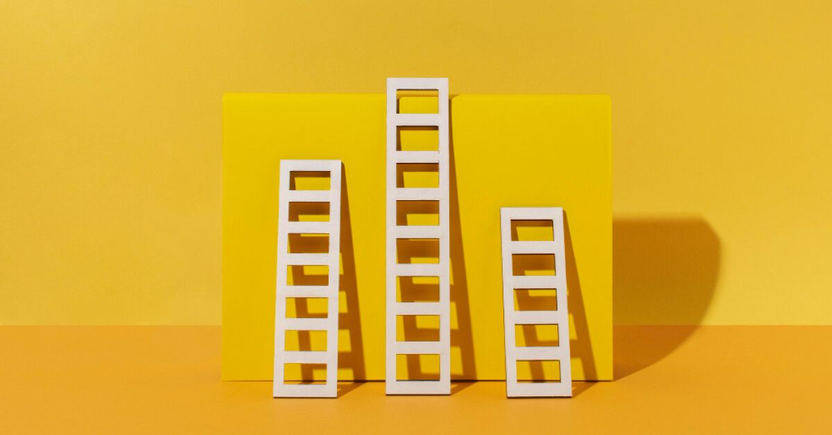 3 ladders on a wall