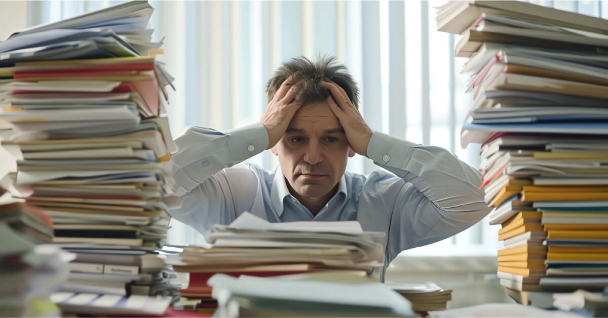 Man feeling overworked