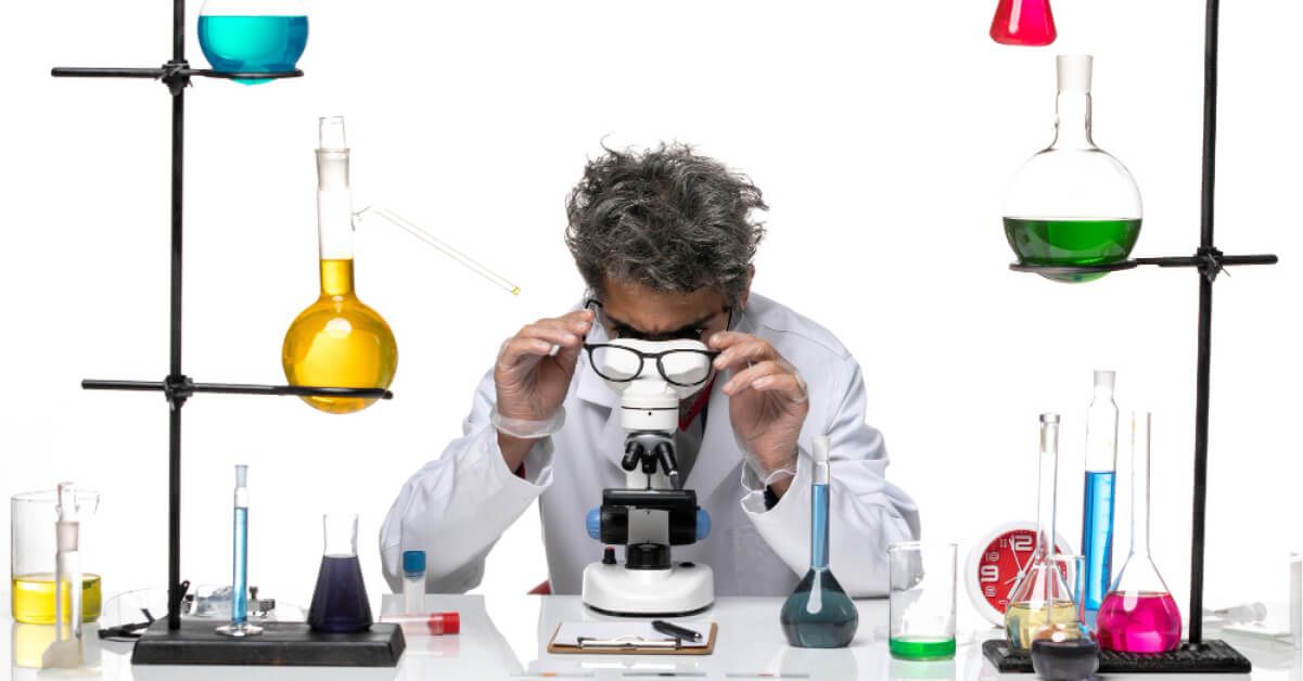 A scientist working in a lab