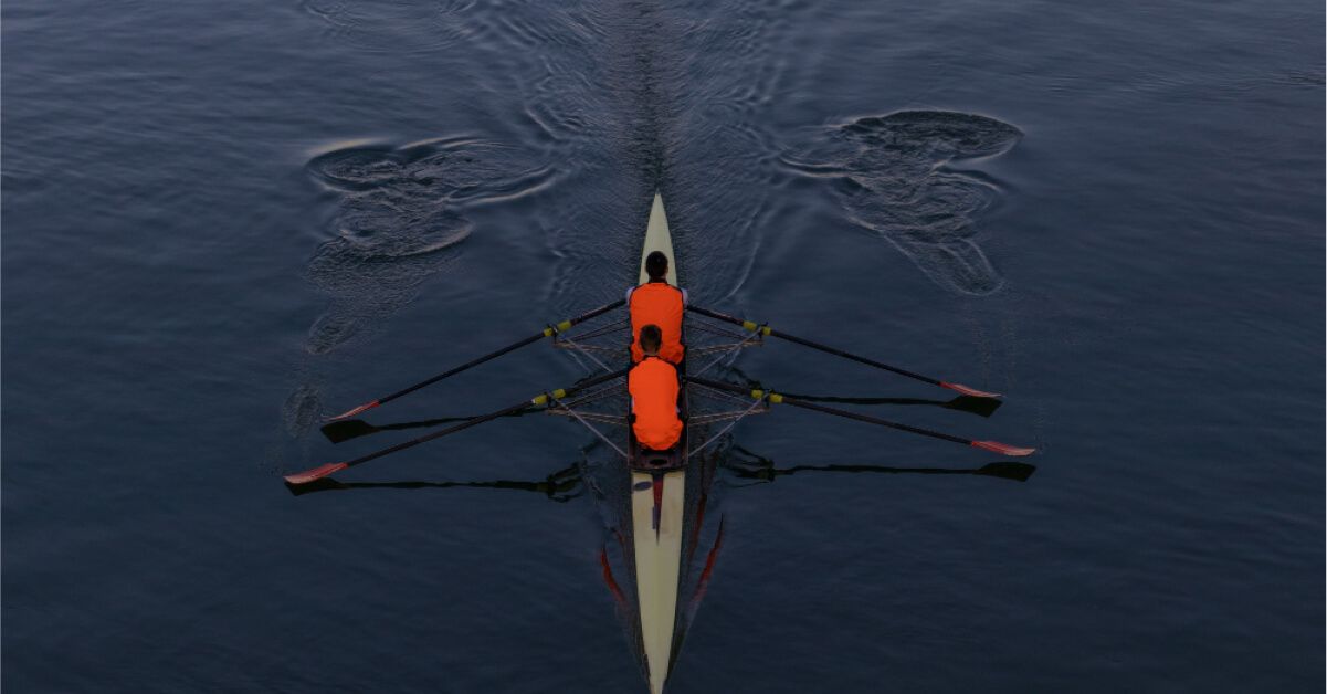 People in a paddling boat