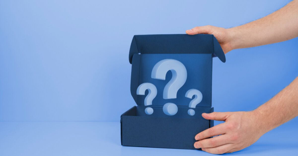 A box with question marks 