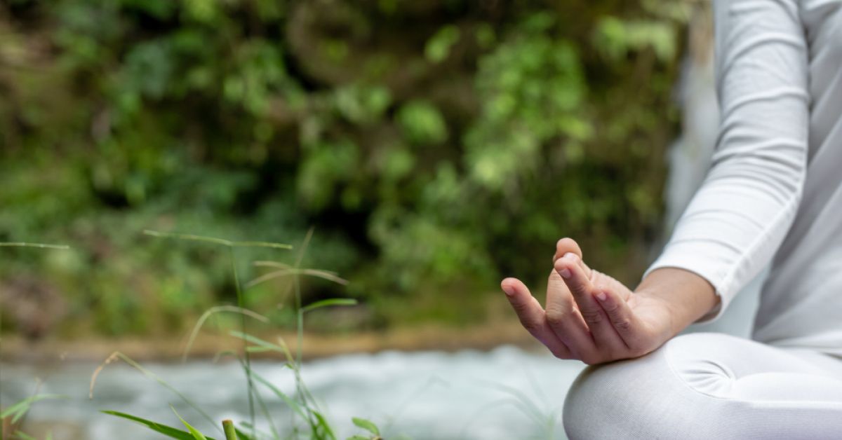 A woman doing yoga