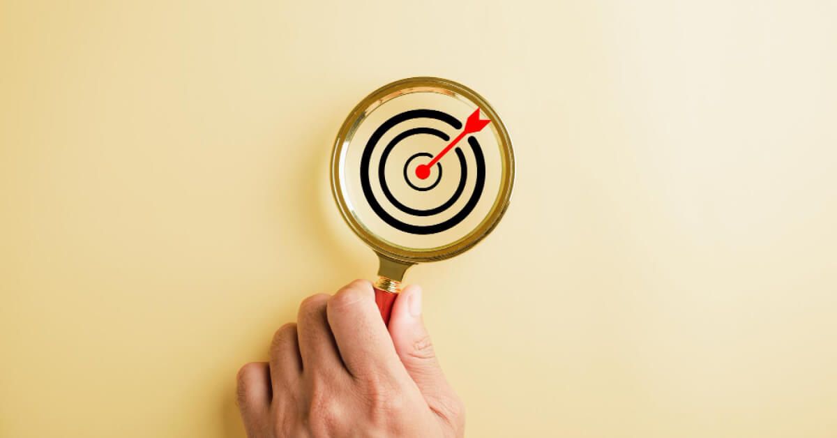 A target under a magnifying glass