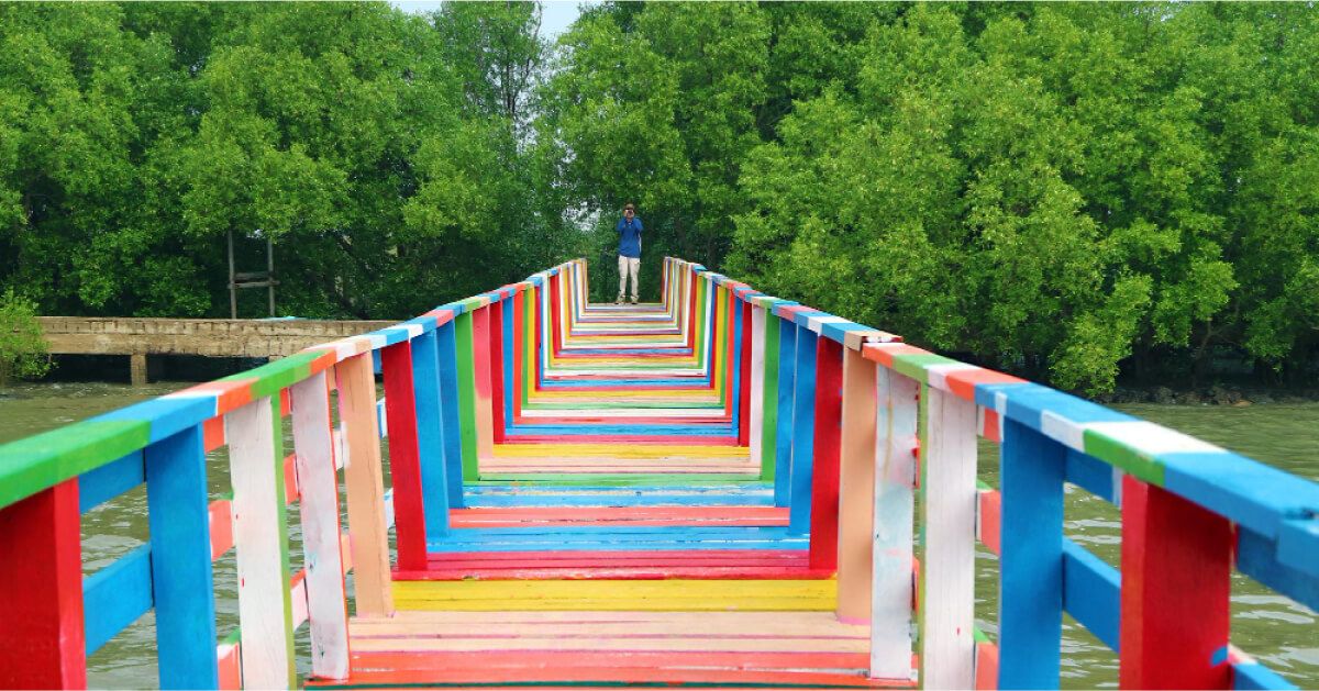 A rainbow bridge