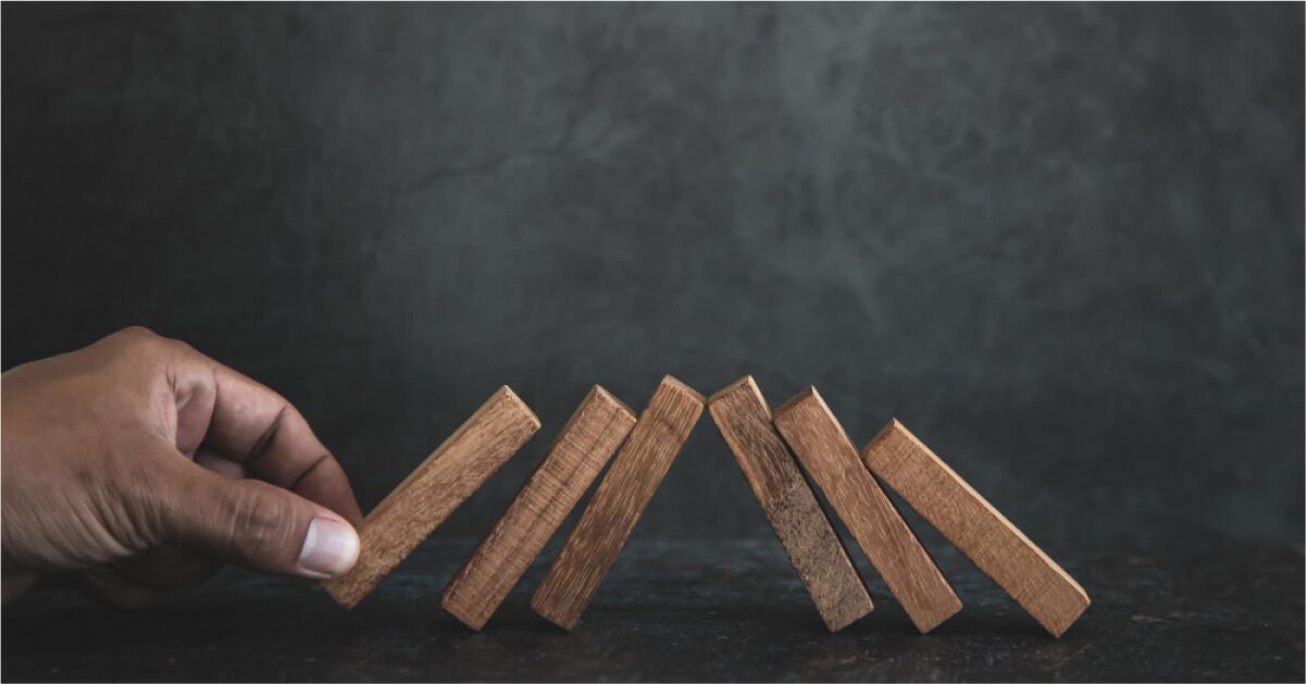 A man playing jenga