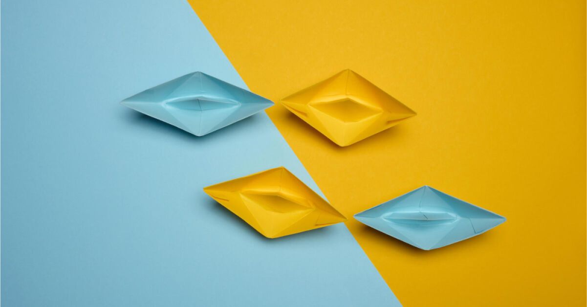 Four paper boats 