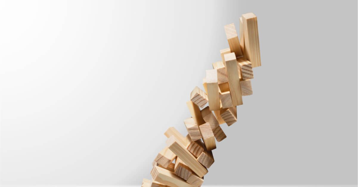 Jenga tower falling