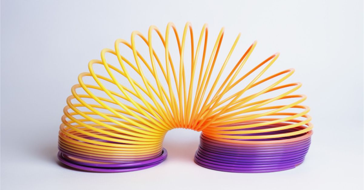 A plastic slinky toy