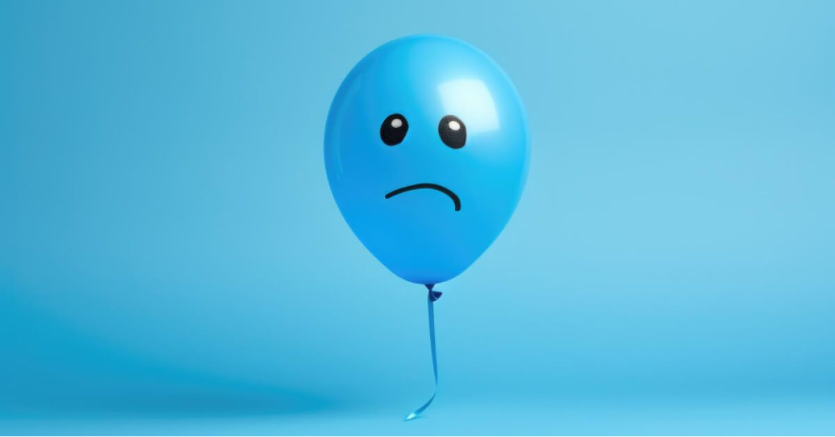 Balloon with a sad face