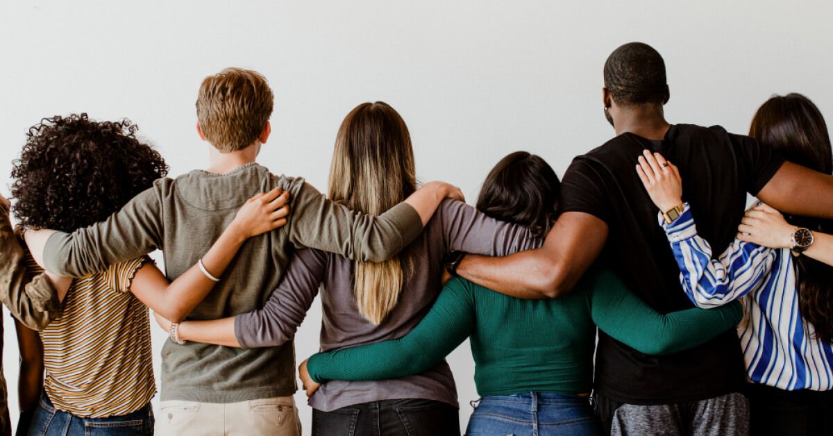 A group of people standing together