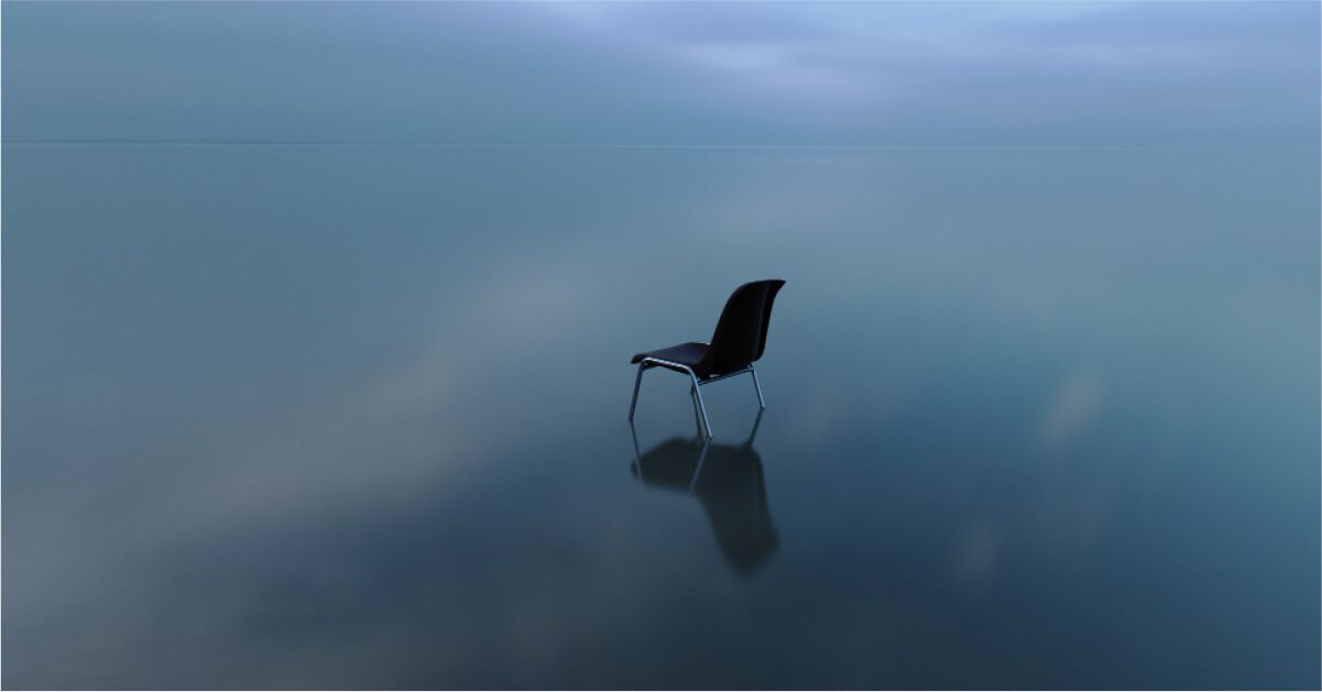 A single chair in an empty outdoor