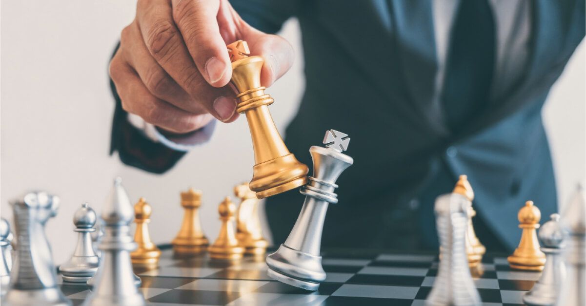 A man playing chess