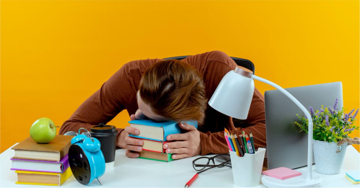 An employee sleeping in the workplace