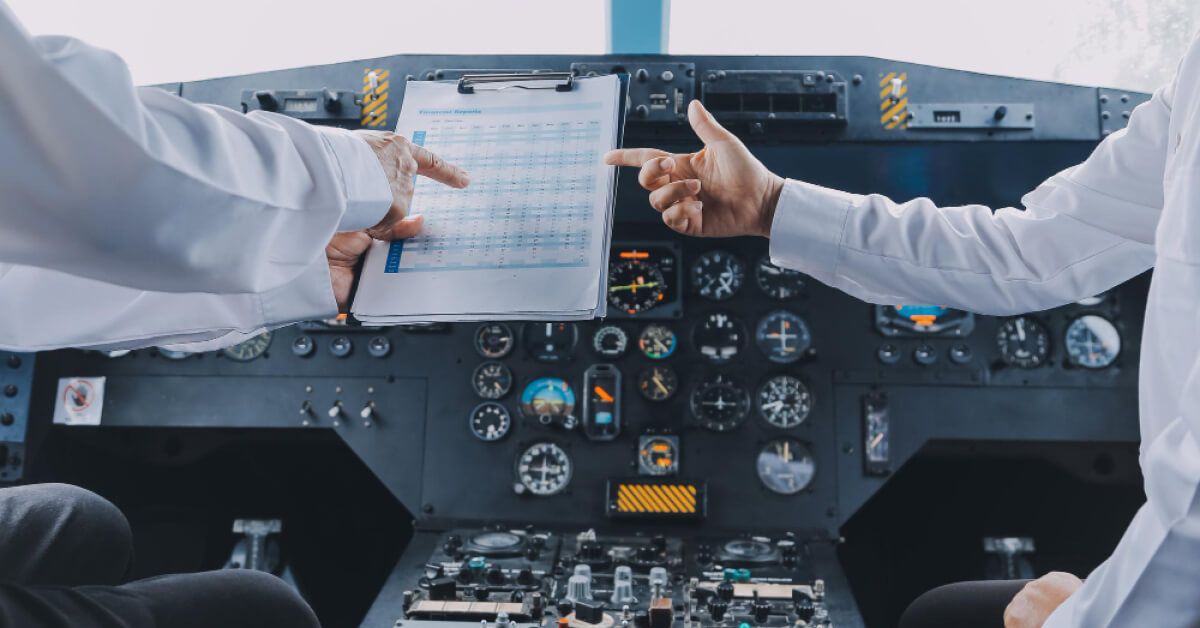 Pilots discussing about their work