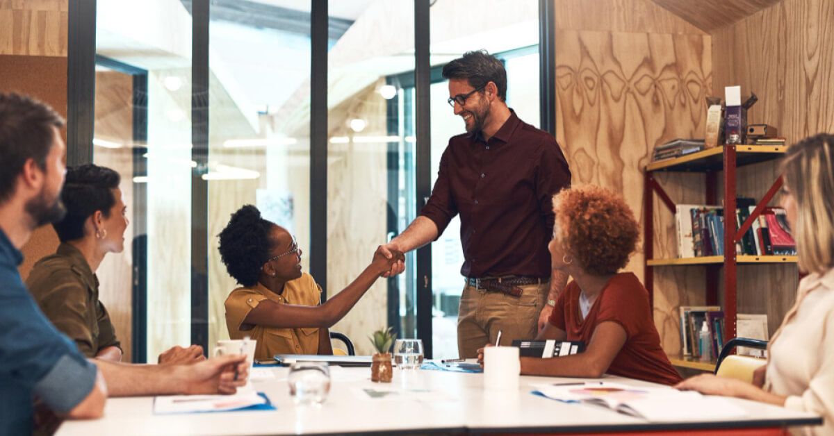 Team welcoming a new employee