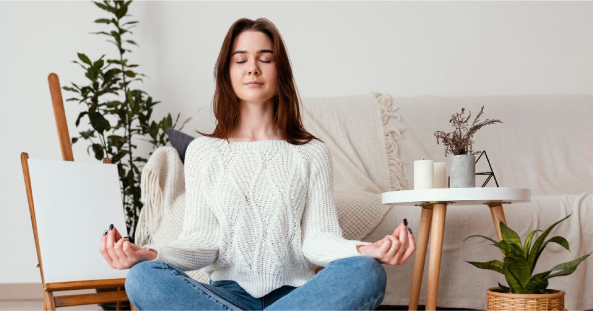 Employee doing meditation 