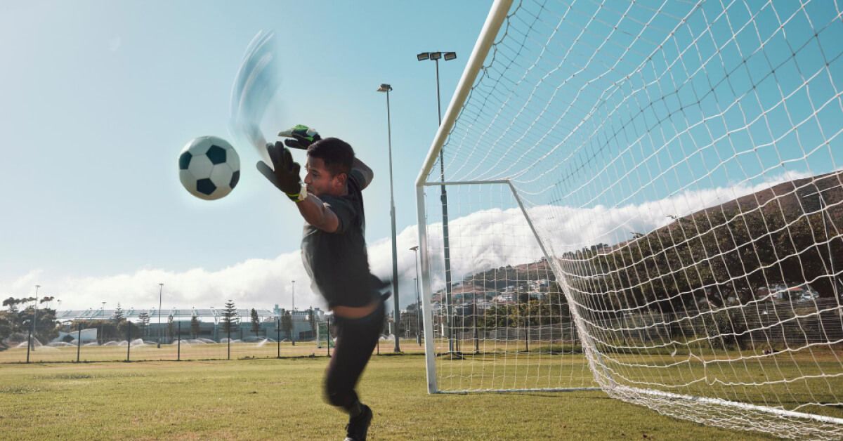 A man playing football