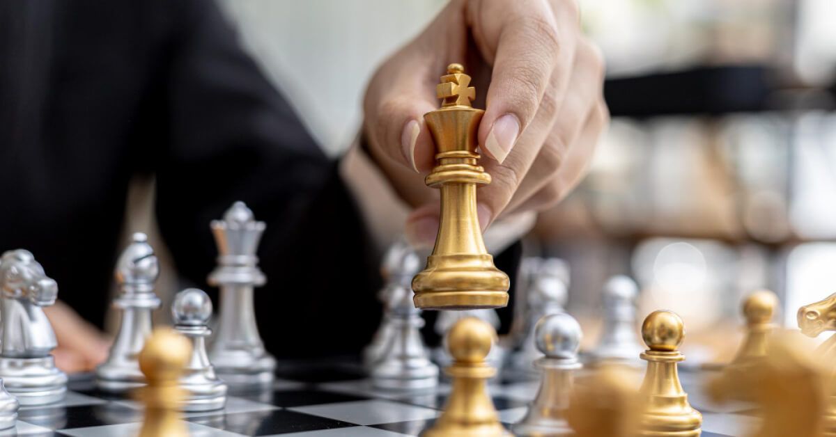 A man playing chess