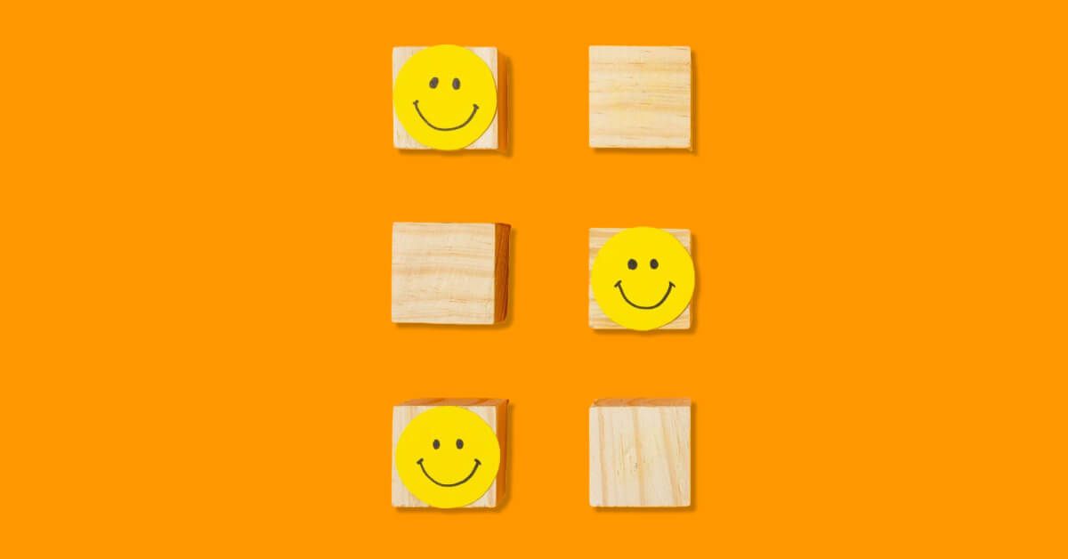 Wooden blocks with smiley emotes 