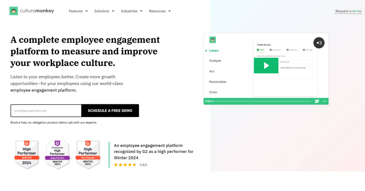 CutlureMonkey, an employee engagement app