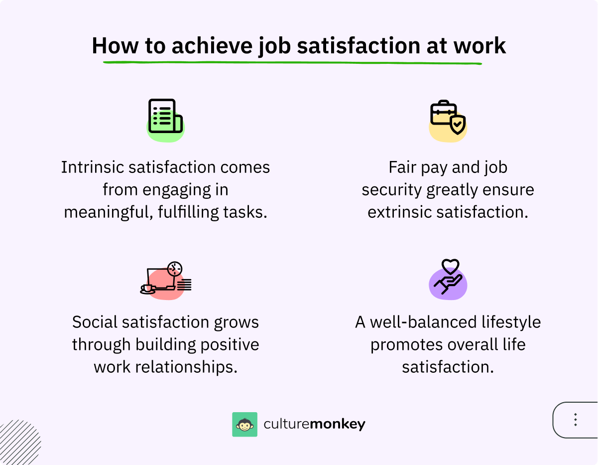 Infographic on achieving job satisfaction