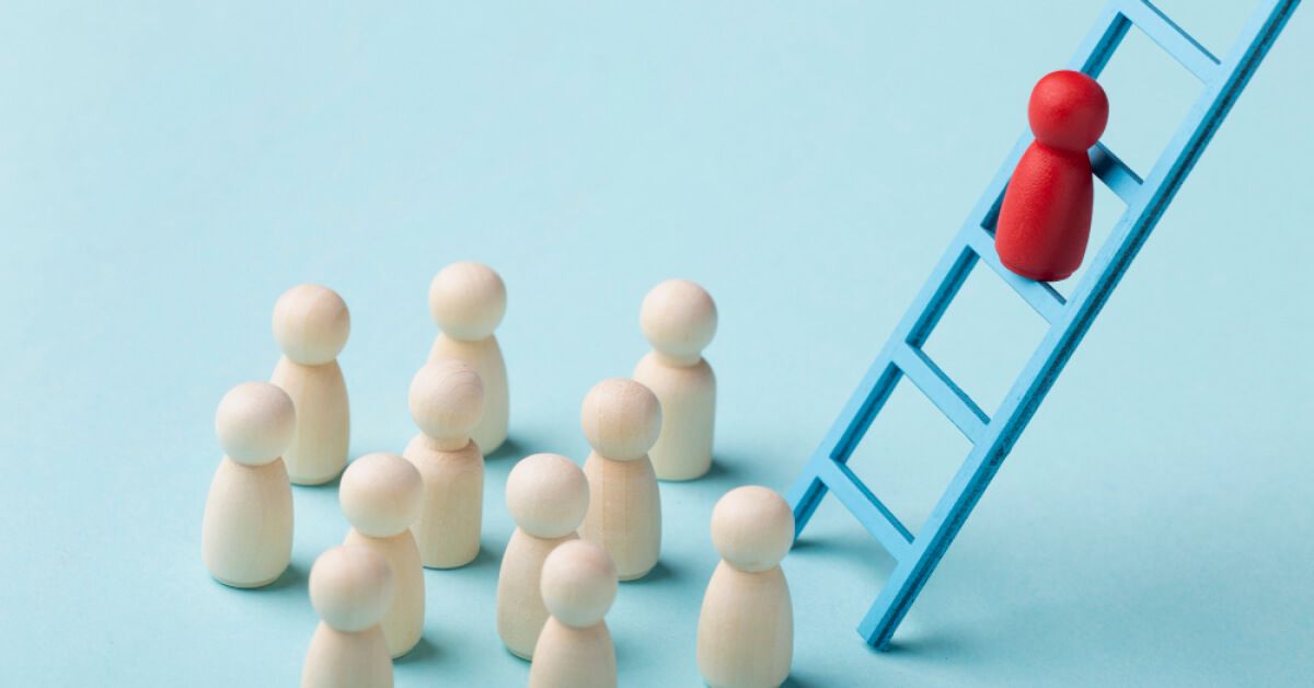 Figurines on a ladder