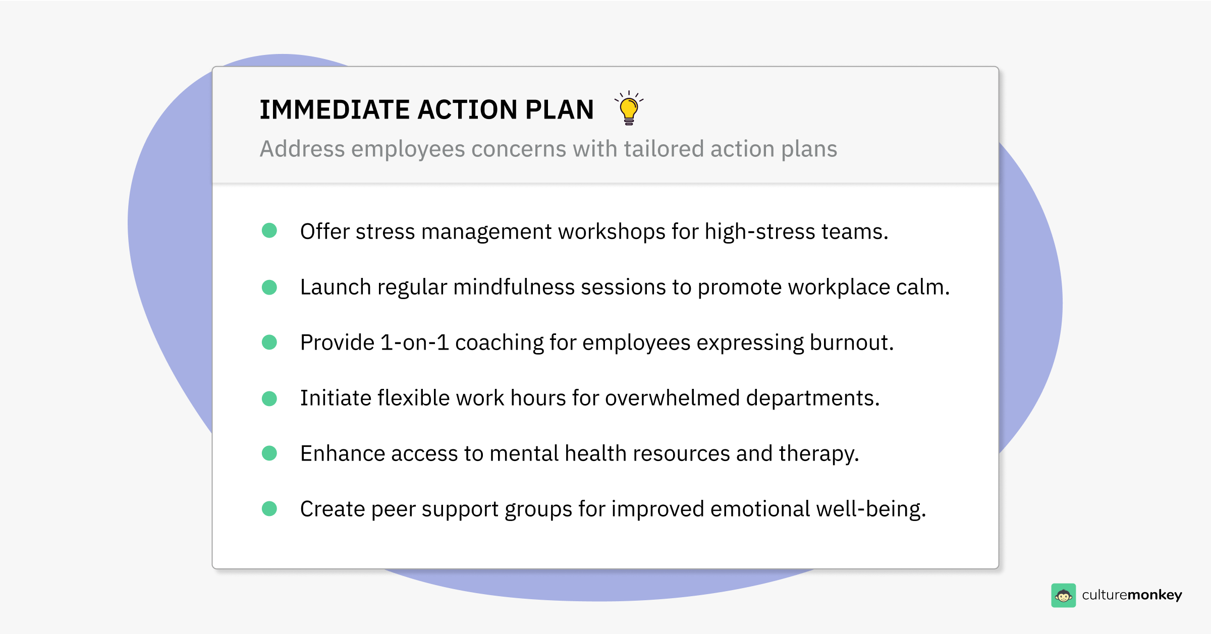 Tailored workplace action plan