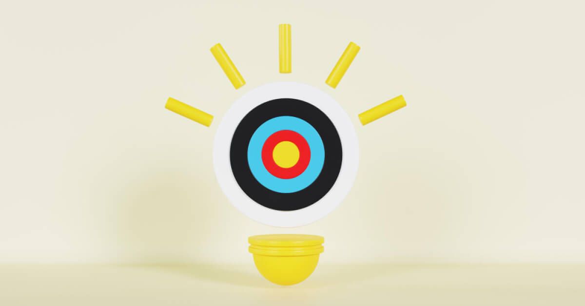 An abstract lightbulb with a target board