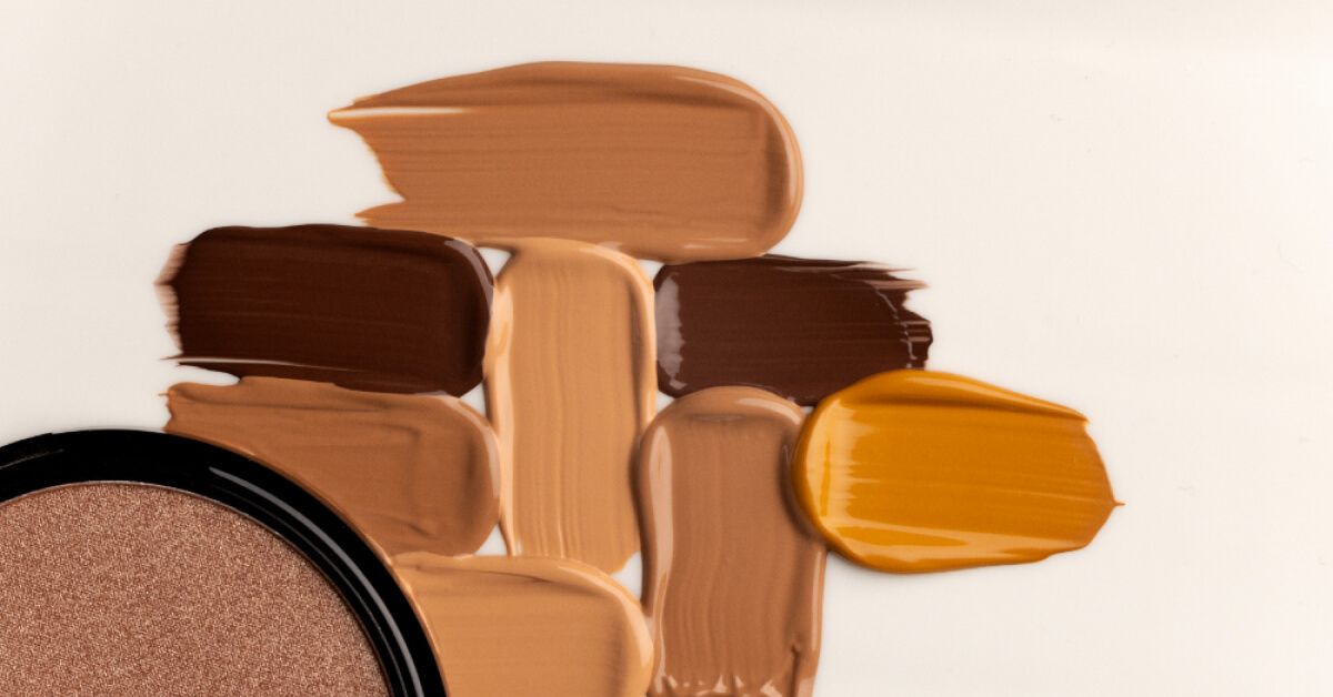 Paint swatches of different shades of brown