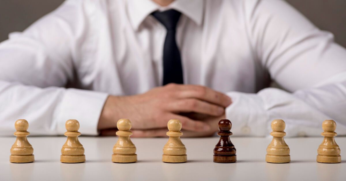 A man playing chess