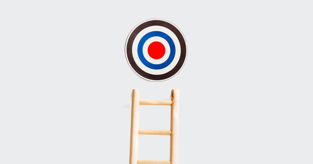 A ladder below the target