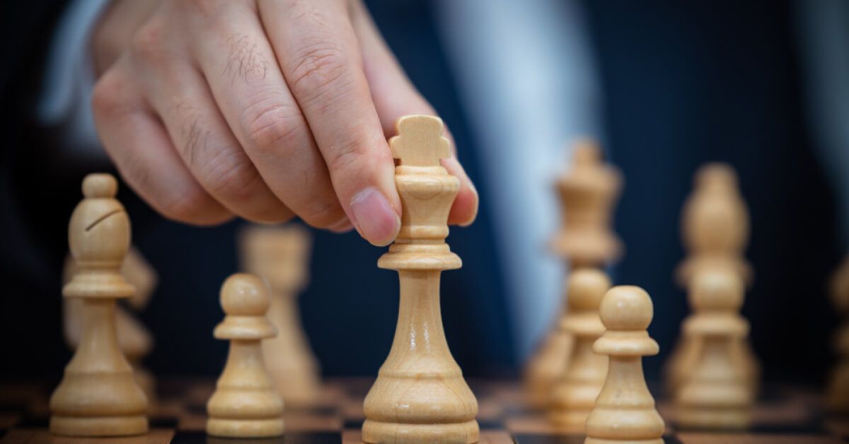 A man playing chess