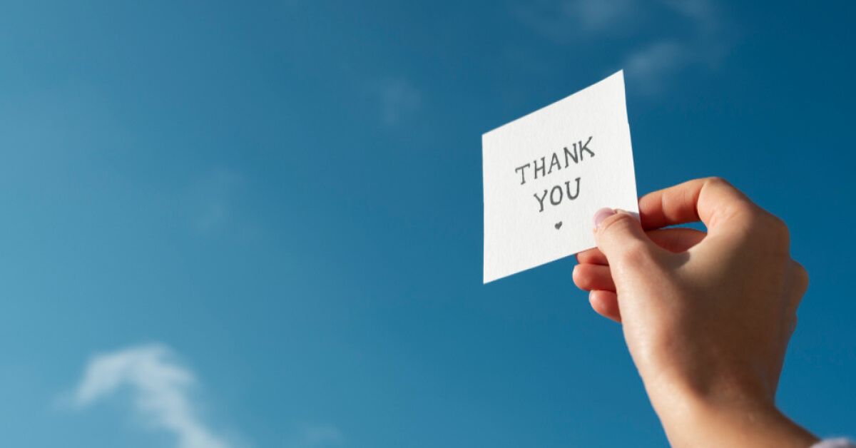 A thank you note