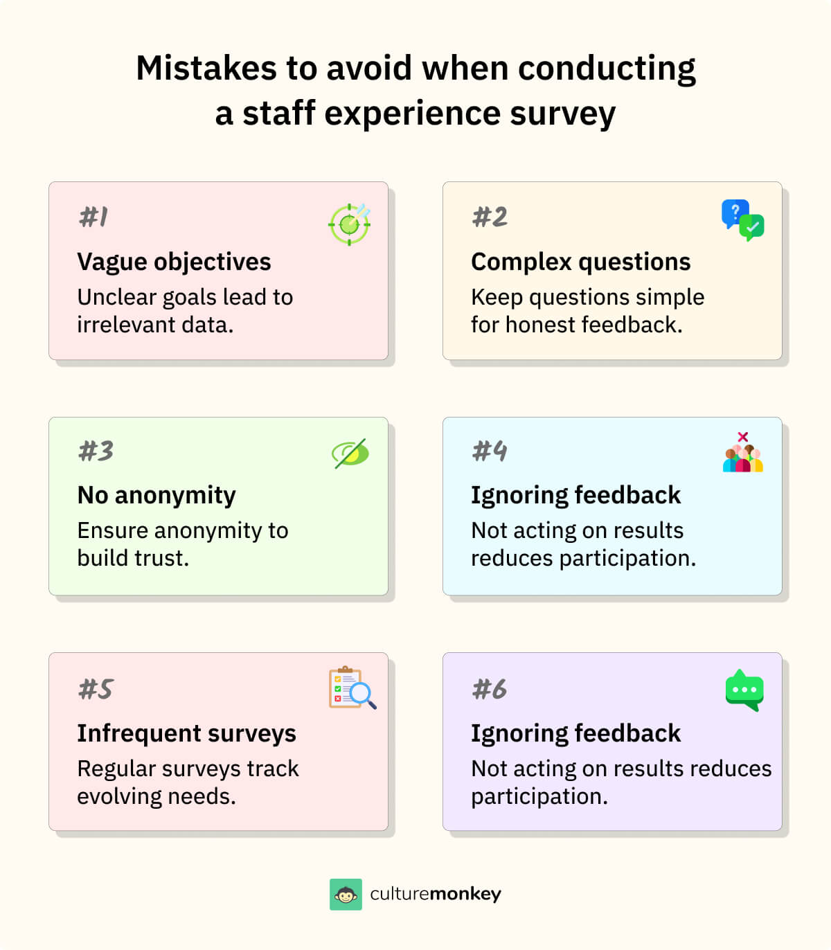 Challenges in running a staff experience survey