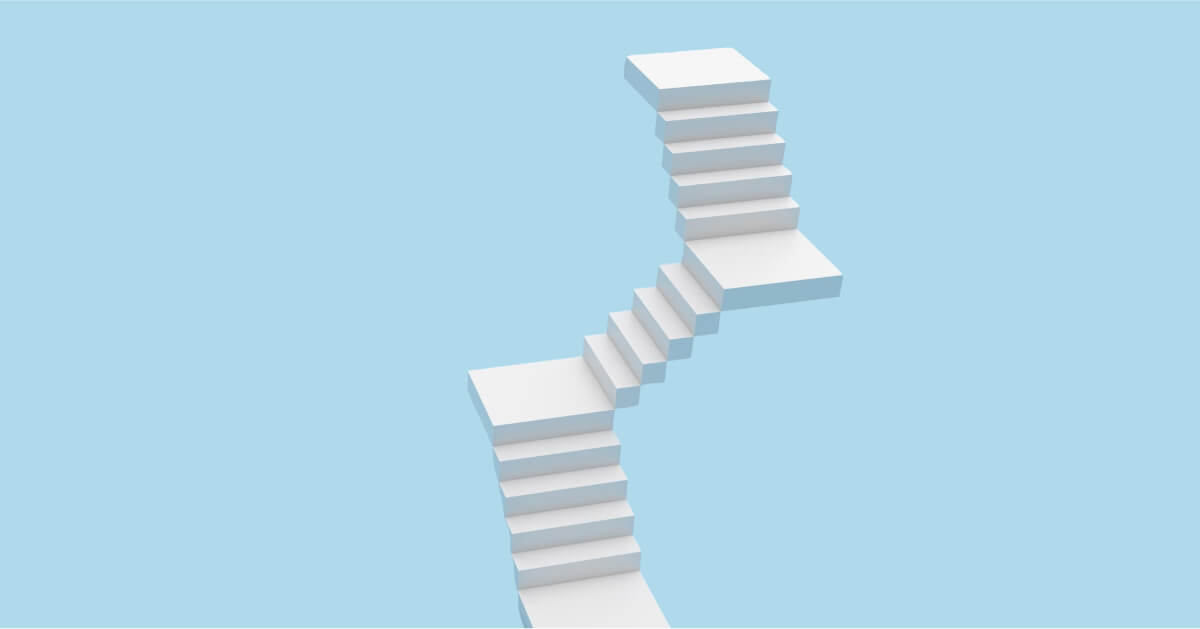 A staircase with blank background