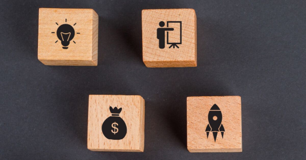 Wooden blocks with graphic visuals