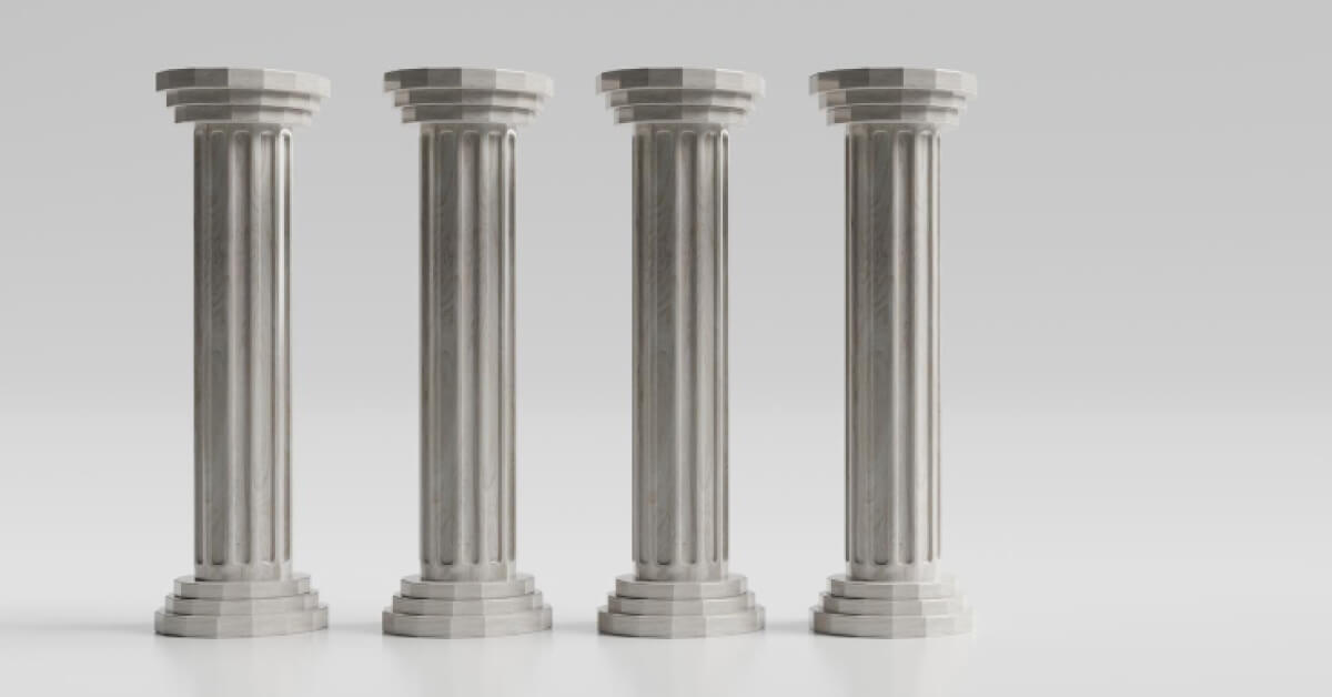 Four Rome-like pillars 