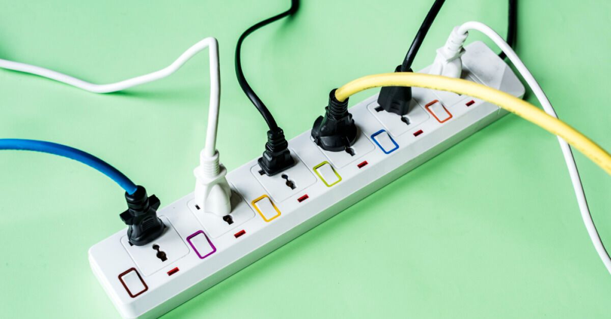 A bunch of plugs connected to sockets