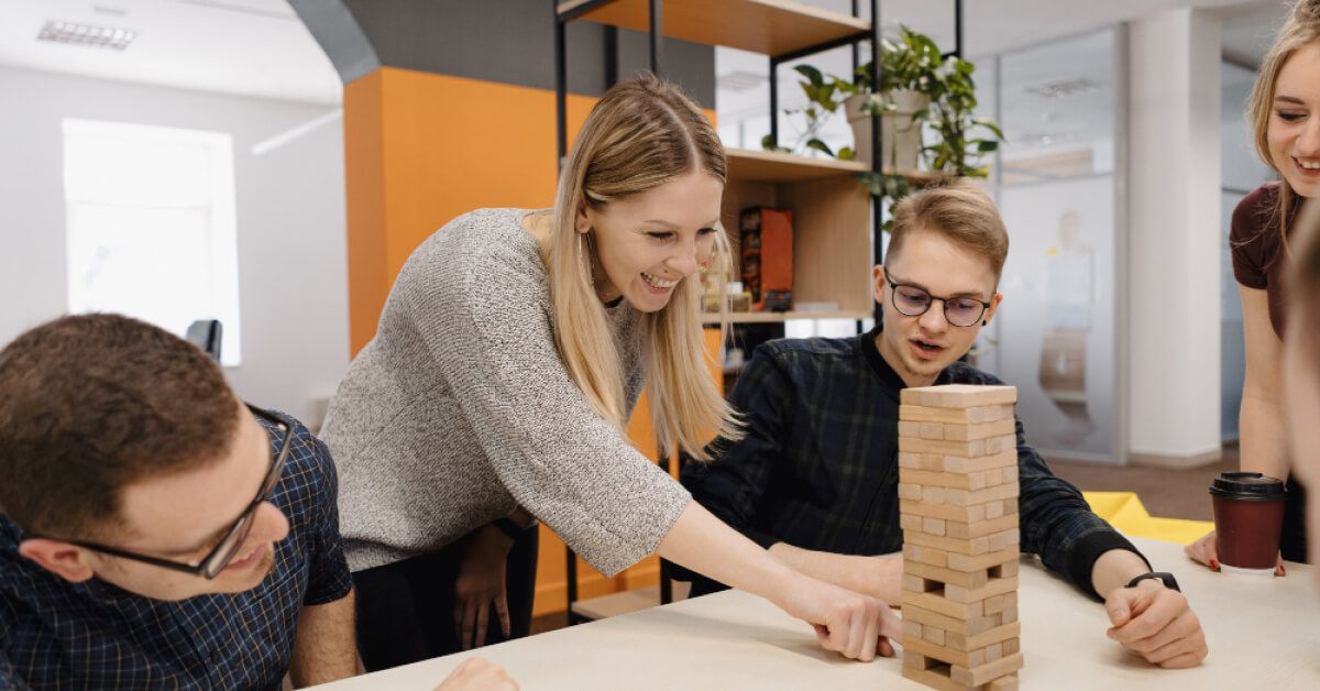 Employees are playing games in the workplace