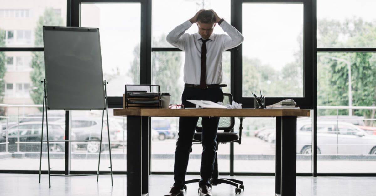 Employee realizing that he's in a toxic workplace