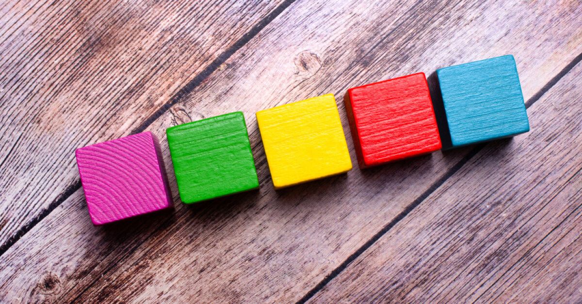 Wooden blocks in multiple colour